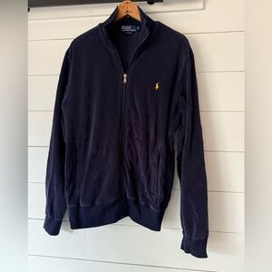 Vintage POLO Ralph Lauren Full Zip Track Jacket Men’s Medium, Terry Cloth, Hong